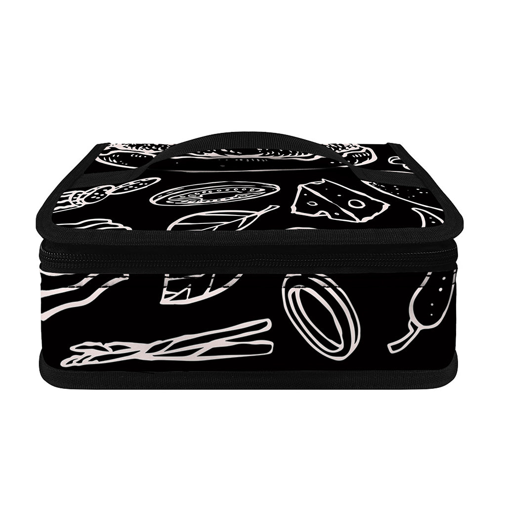 Black And White Hamburger Print Small Lunch Bag