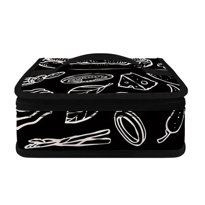 Black And White Hamburger Print Small Lunch Bag