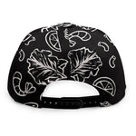 Black And White Hamburger Print Snapback Cap