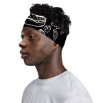Black And White Hamburger Print Sports Headband