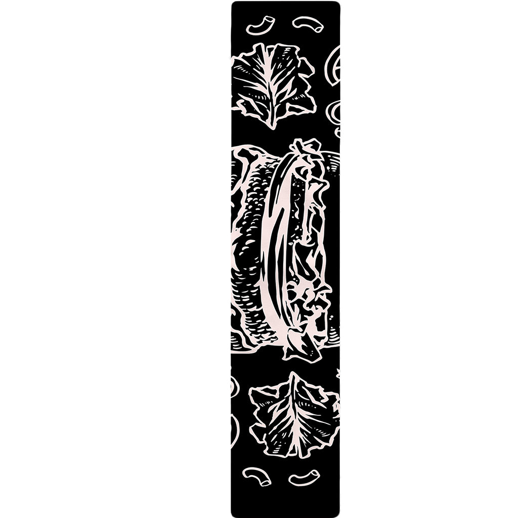 Black And White Hamburger Print Table Runner