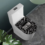 Black And White Hamburger Print Toilet Lid Cover