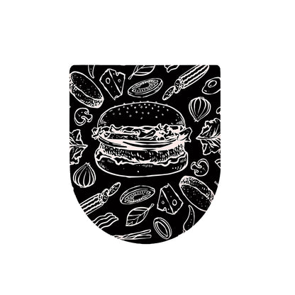 Black And White Hamburger Print Toilet Lid Cover