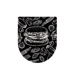 Black And White Hamburger Print Toilet Lid Cover