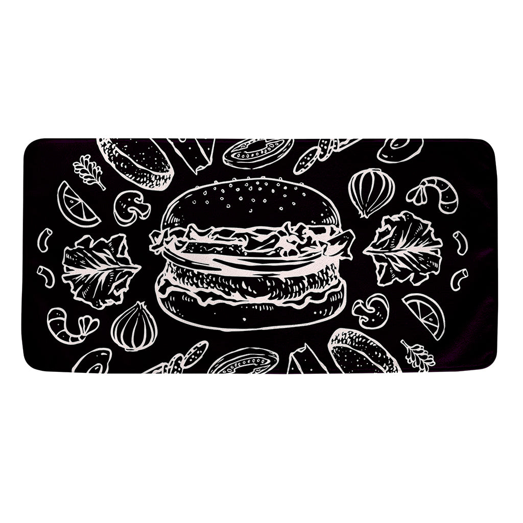 Black And White Hamburger Print Towel