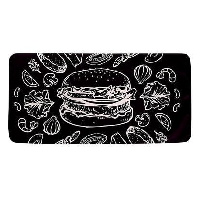 Black And White Hamburger Print Towel