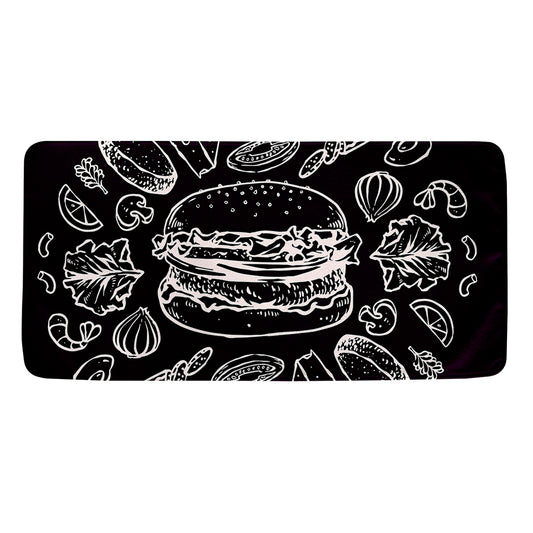 Black And White Hamburger Print Towel