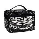 Black And White Hamburger Print Travel Makeup Bag