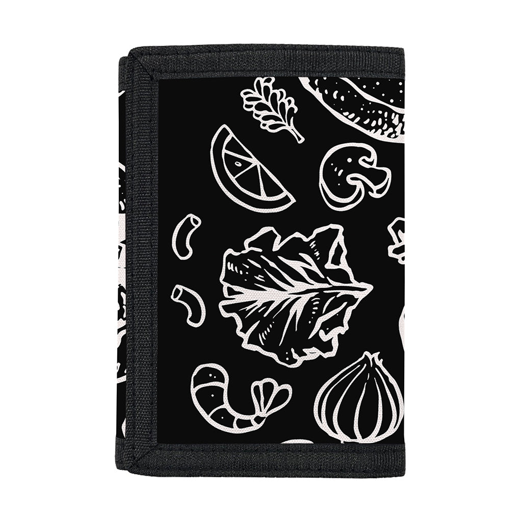 Black And White Hamburger Print Trifold Wallet