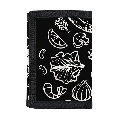 Black And White Hamburger Print Trifold Wallet