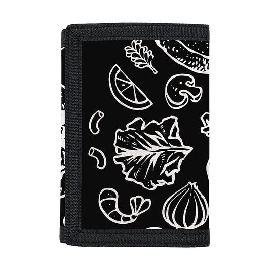 Black And White Hamburger Print Trifold Wallet