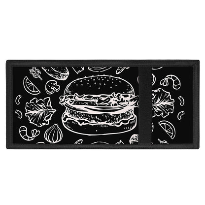 Black And White Hamburger Print Trifold Wallet