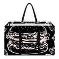 Black And White Hamburger Print Utility Tote Bag