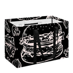 Black And White Hamburger Print Utility Tote Bag