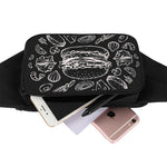 Black And White Hamburger Print Waist Bag