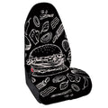 Black And White Hamburger Print Waterproof Car Seat Cover