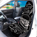 Black And White Hamburger Print Waterproof Car Seat Cover