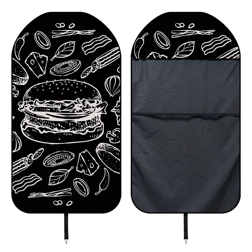 Black And White Hamburger Print Waterproof Car Seat Cover