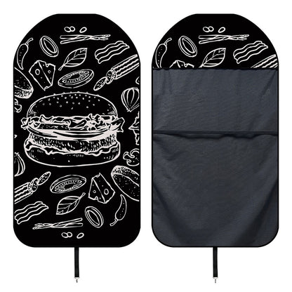 Black And White Hamburger Print Waterproof Car Seat Cover