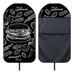 Black And White Hamburger Print Waterproof Car Seat Cover