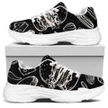 Black And White Hamburger Print White Chunky Shoes