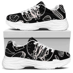 Black And White Hamburger Print White Chunky Shoes