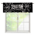 Black And White Hamburger Print Window Valance