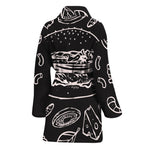 Black And White Hamburger Print Women's Bathrobe