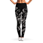Black And White Hamburger Print Women's Leggings