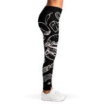 Black And White Hamburger Print Women's Leggings