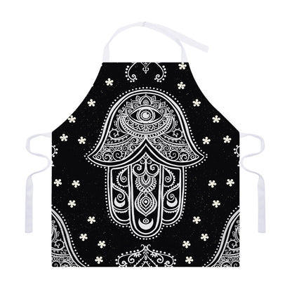 Black And White Hamsa Print Adjustable Apron