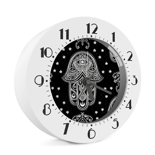Black And White Hamsa Print Alarm Clock