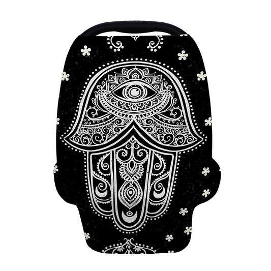 Black And White Hamsa Print Baby Seat Cover