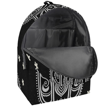 Black And White Hamsa Print Backpack