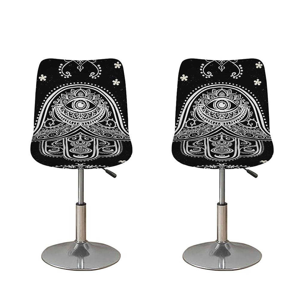 Black And White Hamsa Print Bar Stool Covers