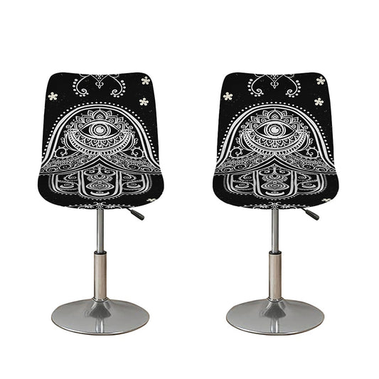 Black And White Hamsa Print Bar Stool Covers