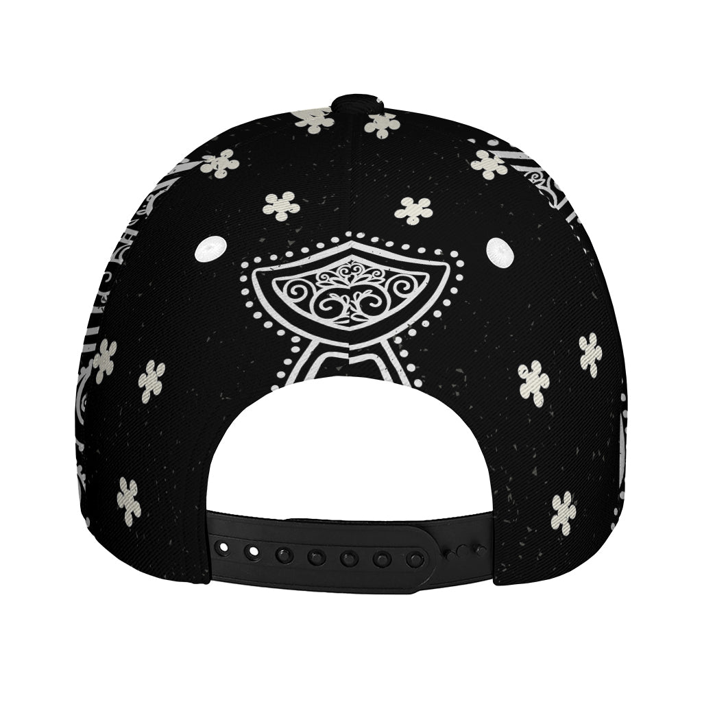 Black And White Hamsa Print Baseball Cap