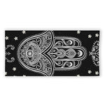 Black And White Hamsa Print Beach Towel