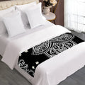 Black And White Hamsa Print Bed Runner