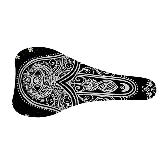 Black And White Hamsa Print Bicycle Seat Cover