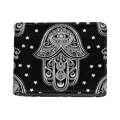 Black And White Hamsa Print Bifold Wallet