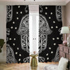 Black And White Hamsa Print Blackout Pencil Pleat Curtains