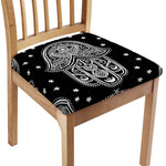Black And White Hamsa Print Chair Cushion Cover