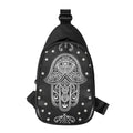 Black And White Hamsa Print Sling Bag