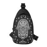 Black And White Hamsa Print Chest Bag