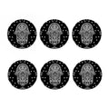 Black And White Hamsa Print Coaster Set