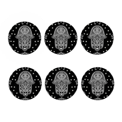 Black And White Hamsa Print Coaster Set