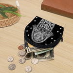 Black And White Hamsa Print Coin Purse
