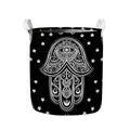 Black And White Hamsa Print Collapsible Laundry Basket