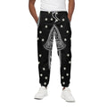 Black And White Hamsa Print Cotton Sweatpants